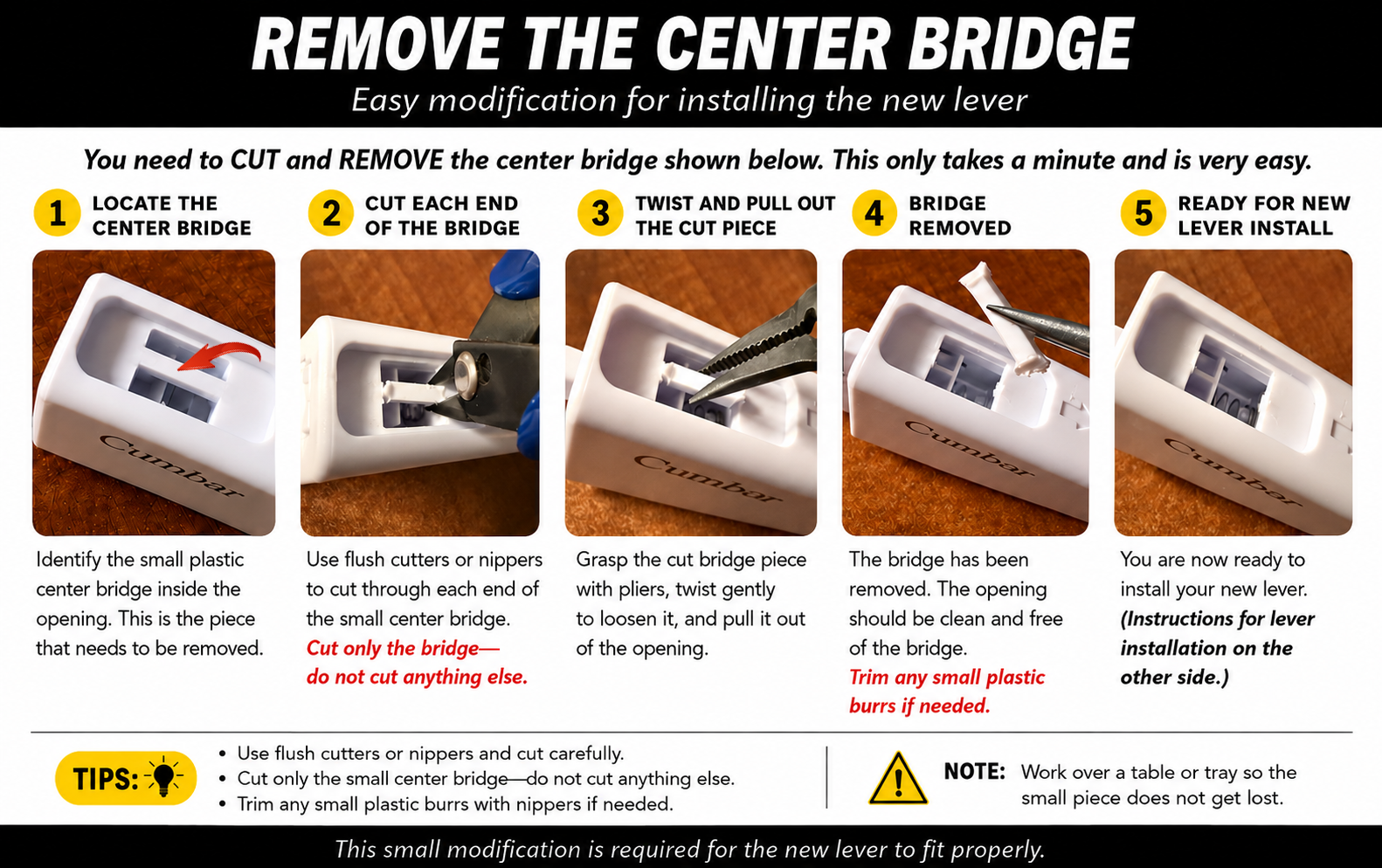 Part 1 - Remove the Center Bridge